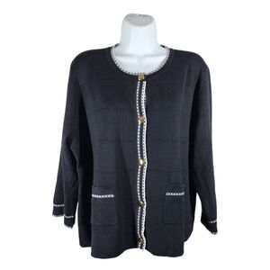 ADRIANNA PAPELL BUTTON FRONT SWEATER